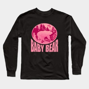 Pink Woodland Baby Bear Camping Cub Long Sleeve T-Shirt